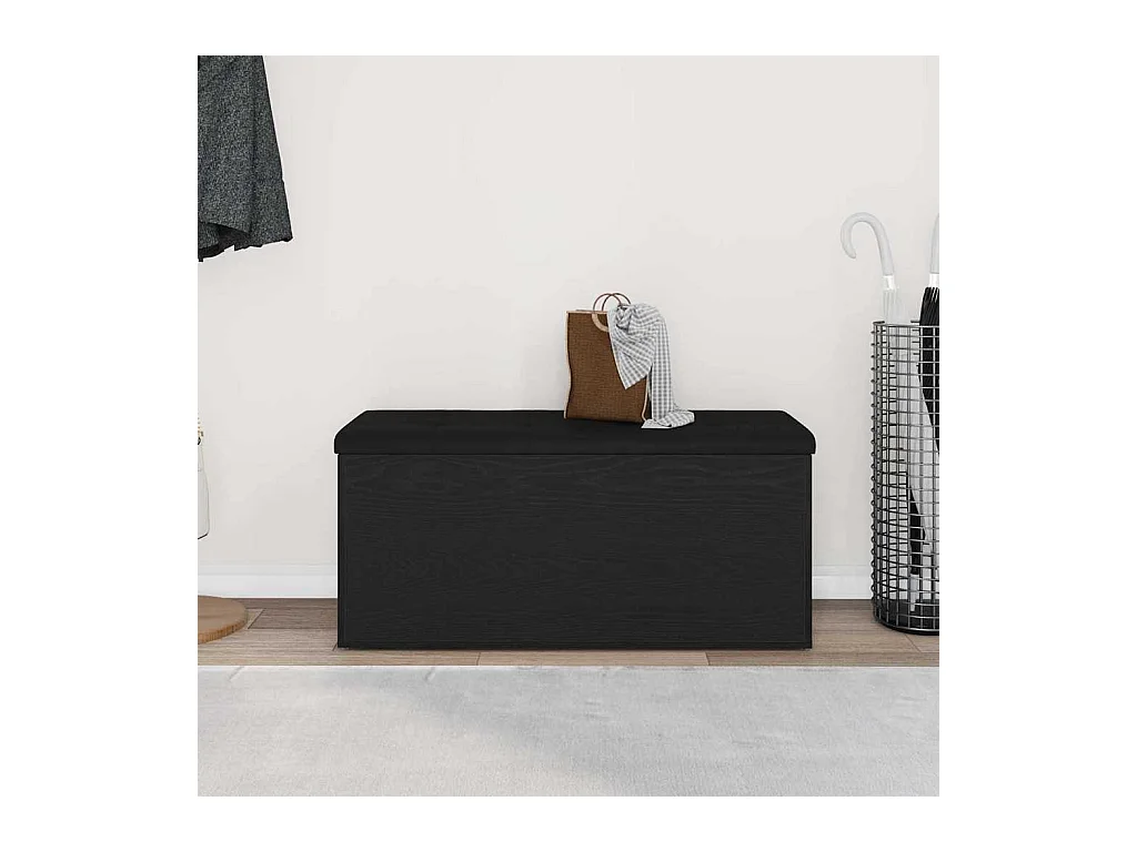 Banc de Rangement Chêne noir 102 x 42 x 45 cm Bois d'ingénierie