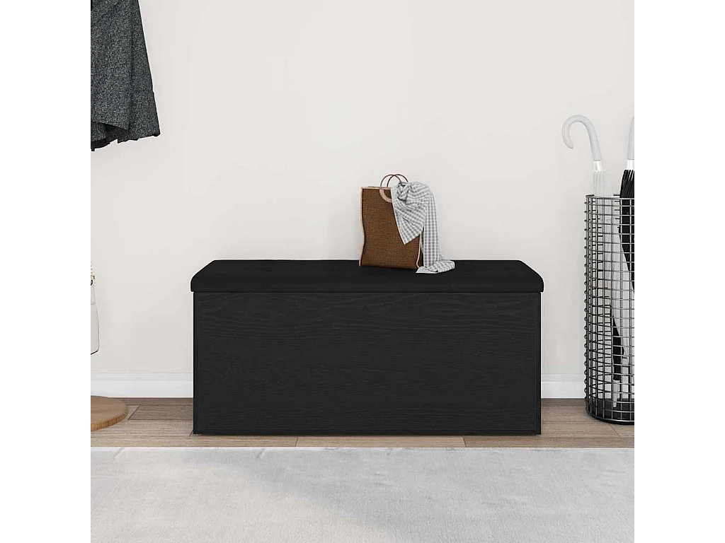 Banc de Rangement Chêne noir 102 x 42 x 45 cm Bois d'ingénierie
