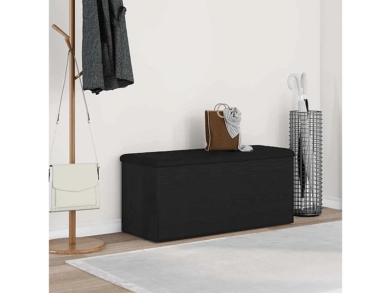 Panca contenitore in rovere nero 102 x 42 x 45 cm in legno ingegnerizzato