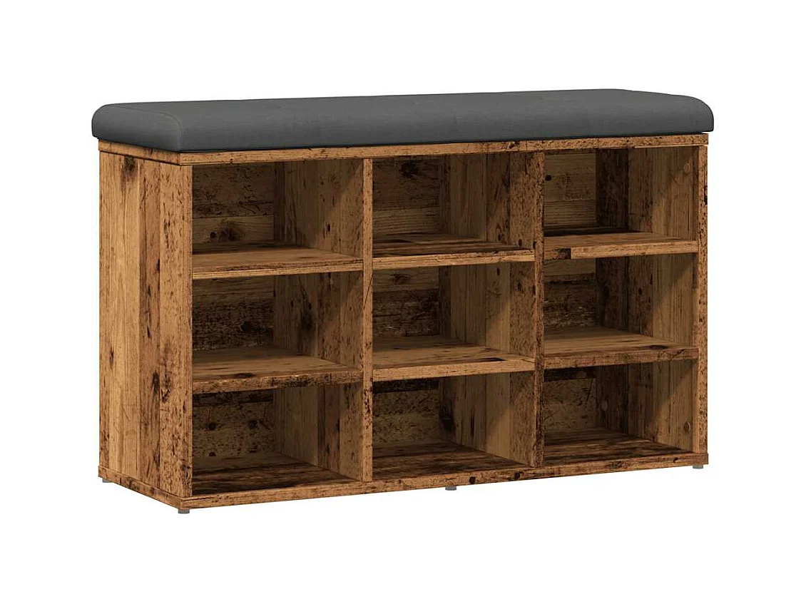 Oude houten schoenbank 82x32x50 cm bewerkt hout