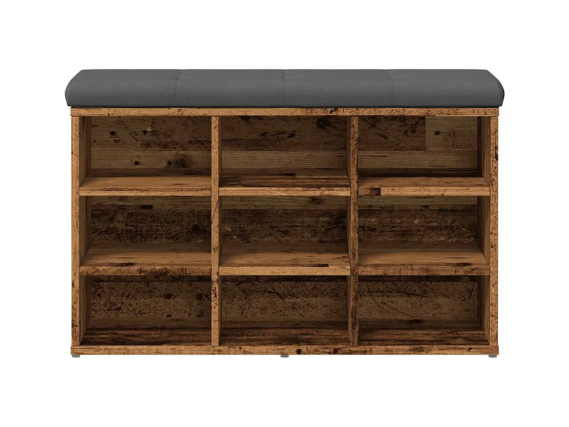 Oude houten schoenbank 82x32x50 cm bewerkt hout