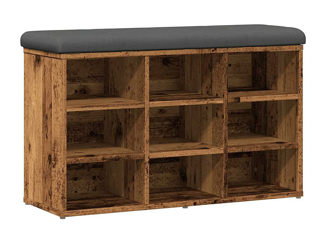 Panca portascarpe in legno antico 82x32x50 cm in legno ingegnerizzato
