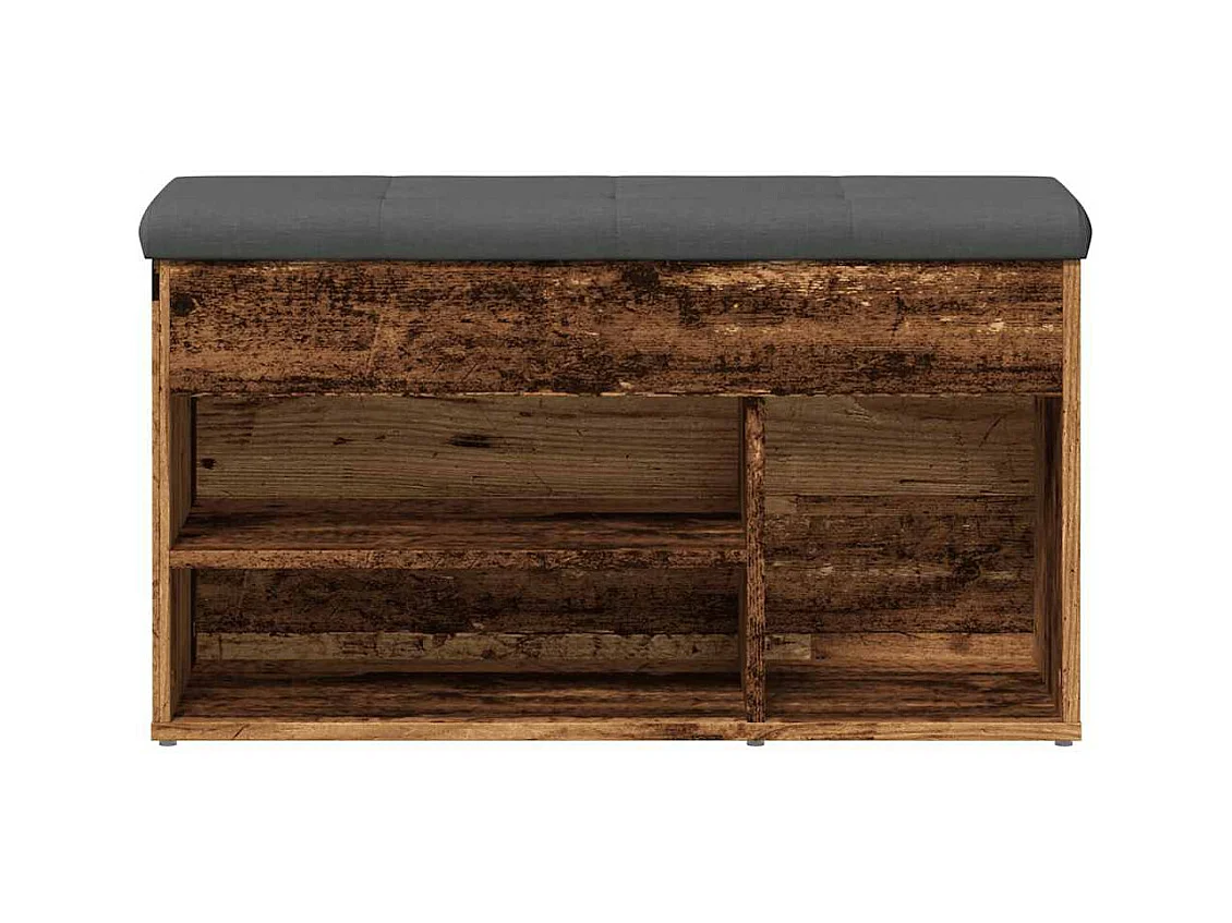 Banc à chaussures vieux bois 82x32x45,5 cm bois d'ingénierie