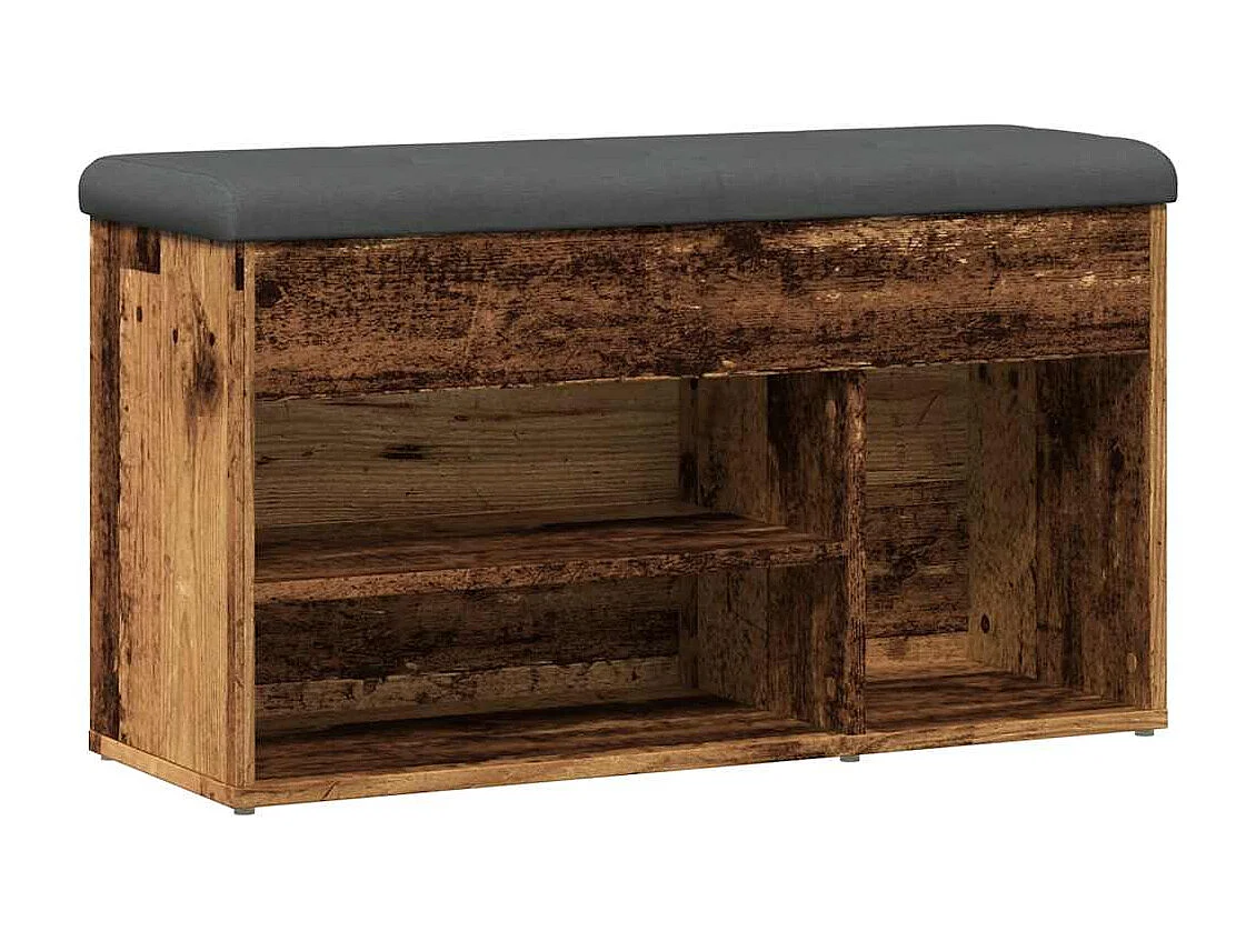 Banc à chaussures vieux bois 82x32x45,5 cm bois d'ingénierie