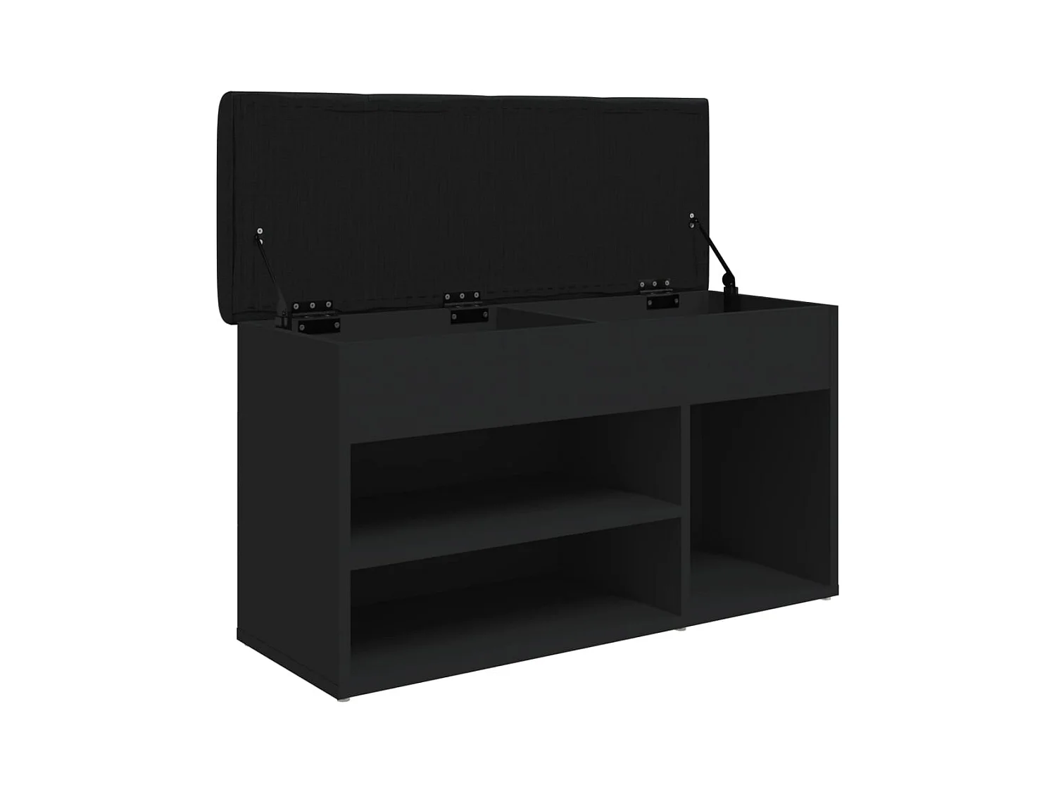 Panca portascarpe nera 82x32x45,5 cm in legno ingegnerizzato