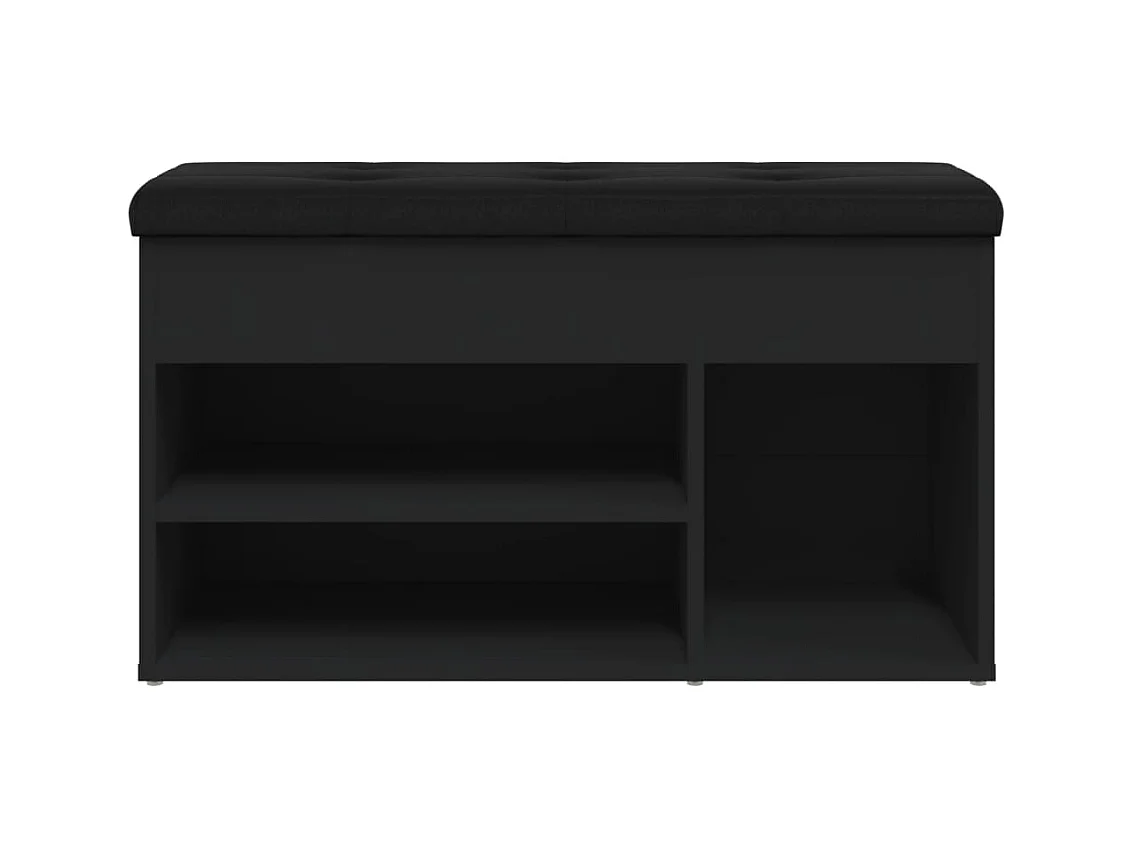 Panca portascarpe nera 82x32x45,5 cm in legno ingegnerizzato