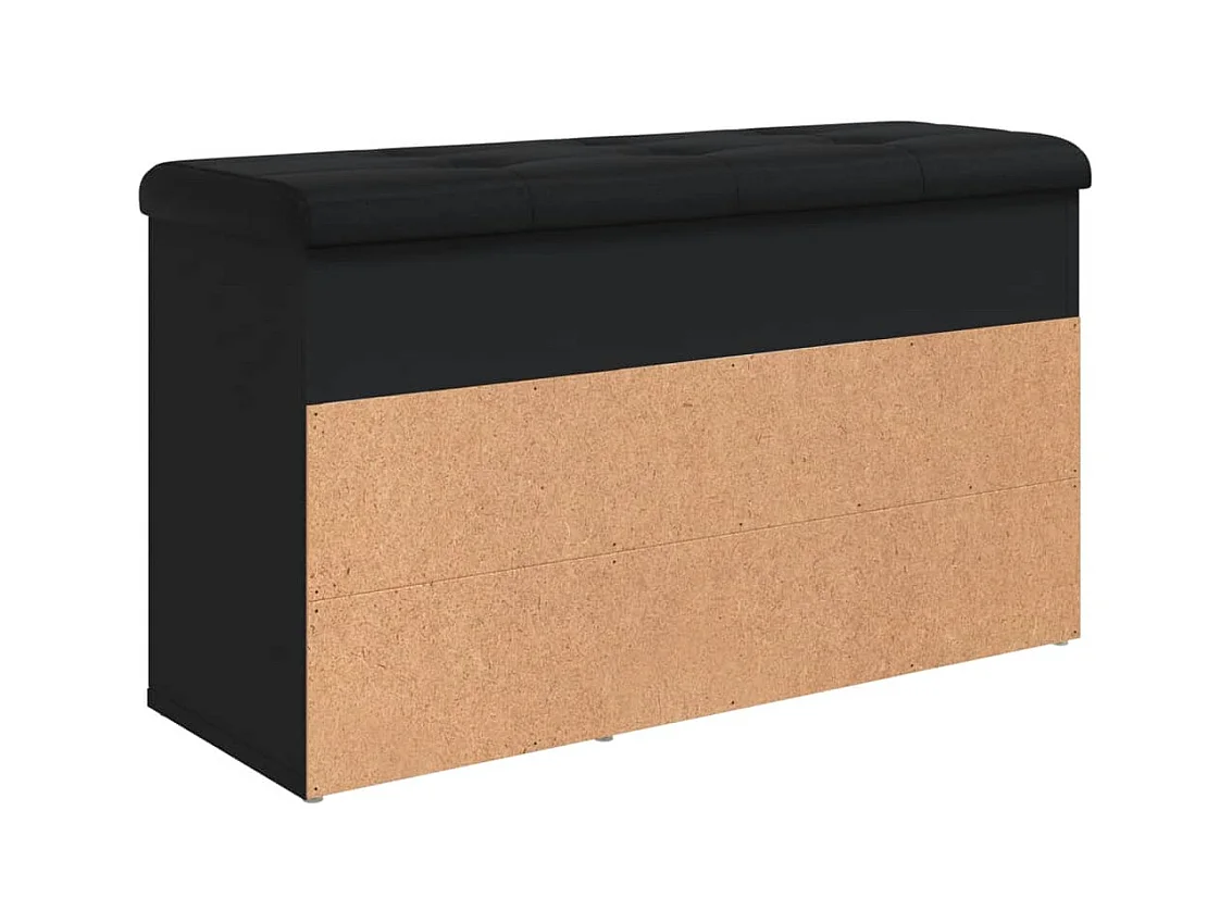 Panca portascarpe nera 82x32x45,5 cm in legno ingegnerizzato