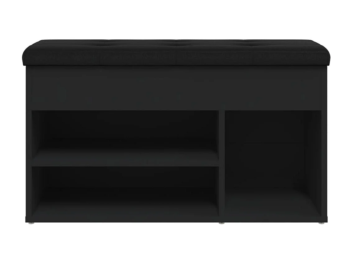 Zwarte schoenenbank 82x32x45,5 cm bewerkt hout