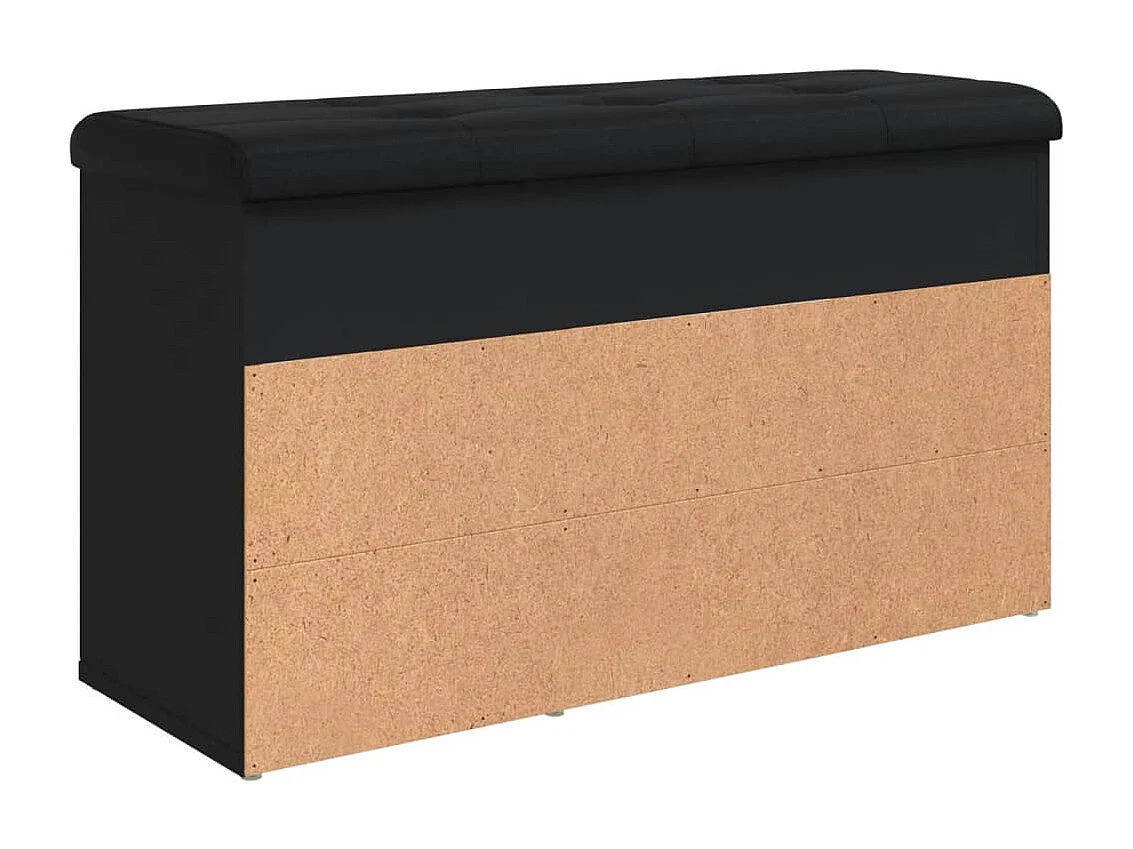 Zwarte schoenenbank 82x32x45,5 cm bewerkt hout