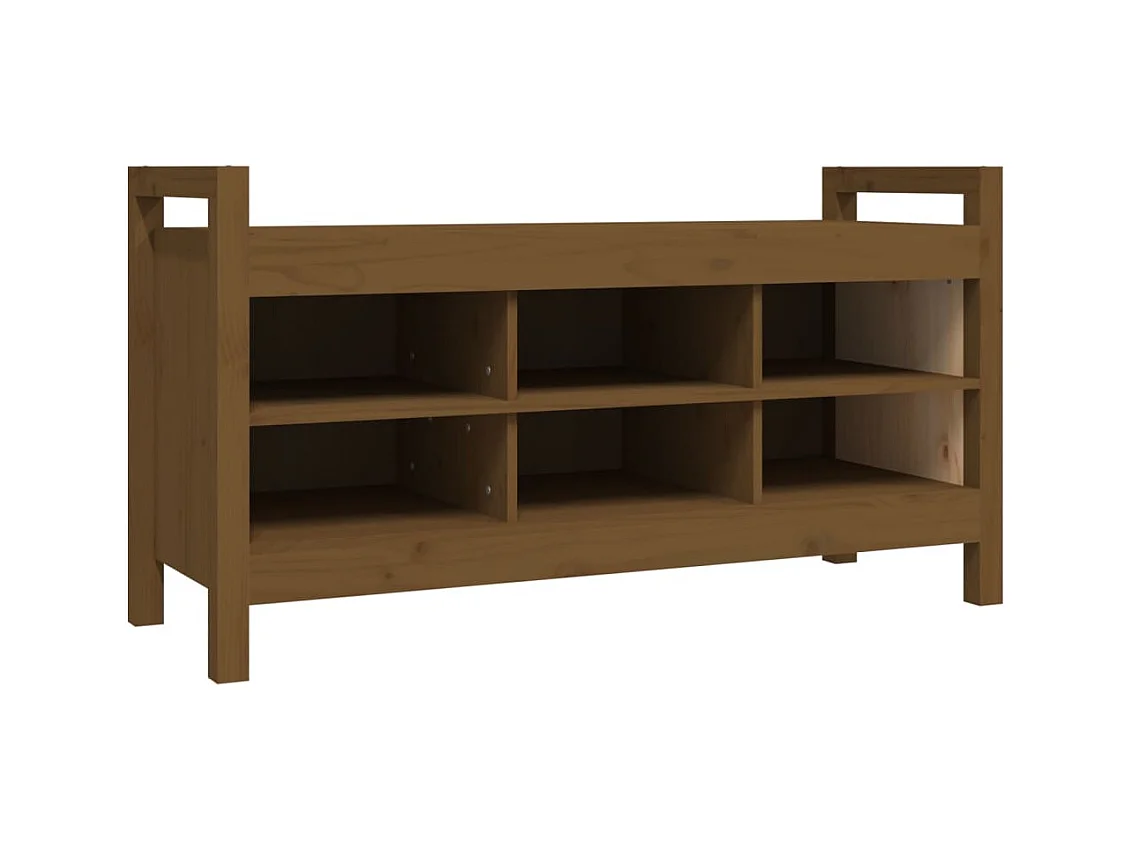 Entreebank Honingbruin 110x40x60 cm Massief grenenhout