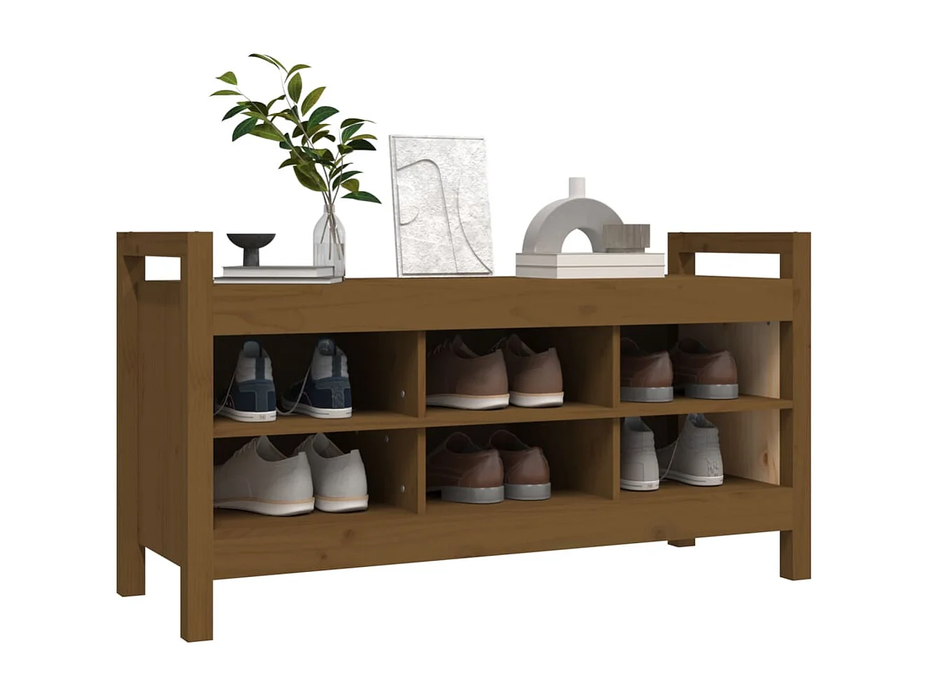 Panca da ingresso marrone miele 110x40x60 cm Legno massello di pino