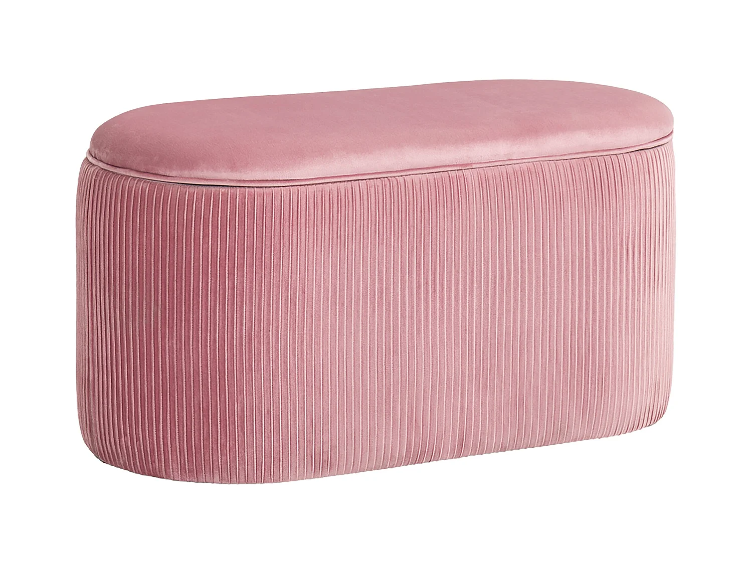 Fluwelen zitbank met opbergruimte, elegante Franse stijl, polyester, roze (81x40x41cm)