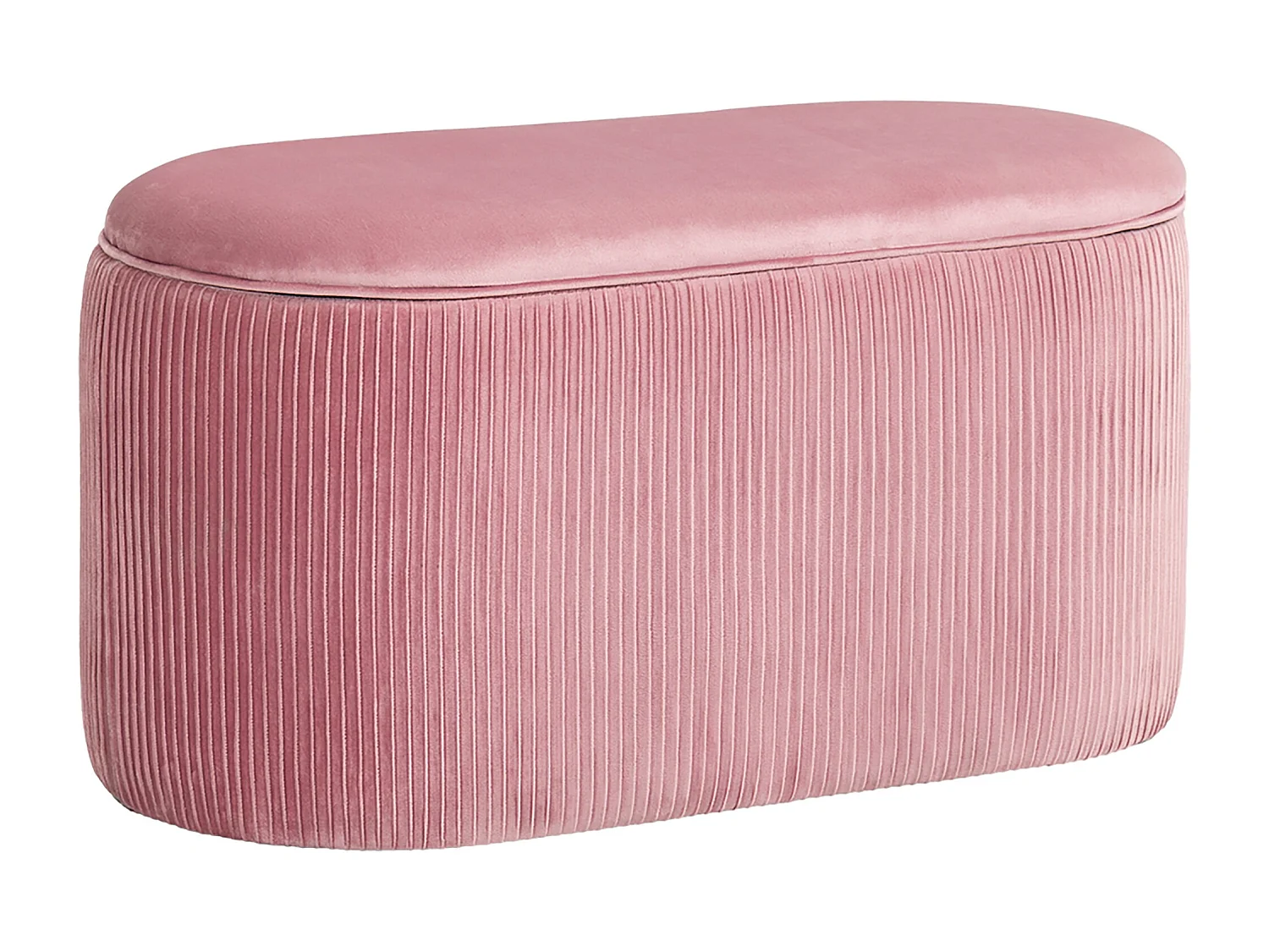 Banc de siège en velours avec rangement, style français élégant, polyester, rose (81x40x41cm)
