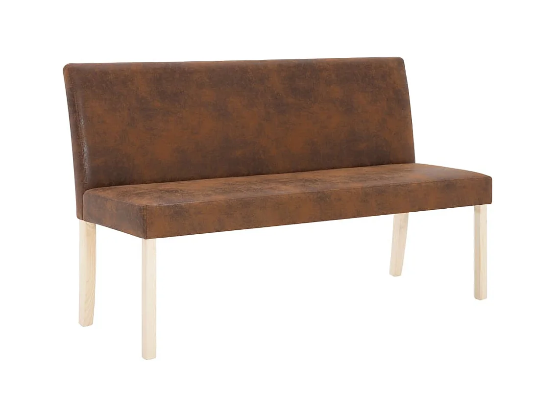 Banc 139,5 cm Marron Similicuir daim