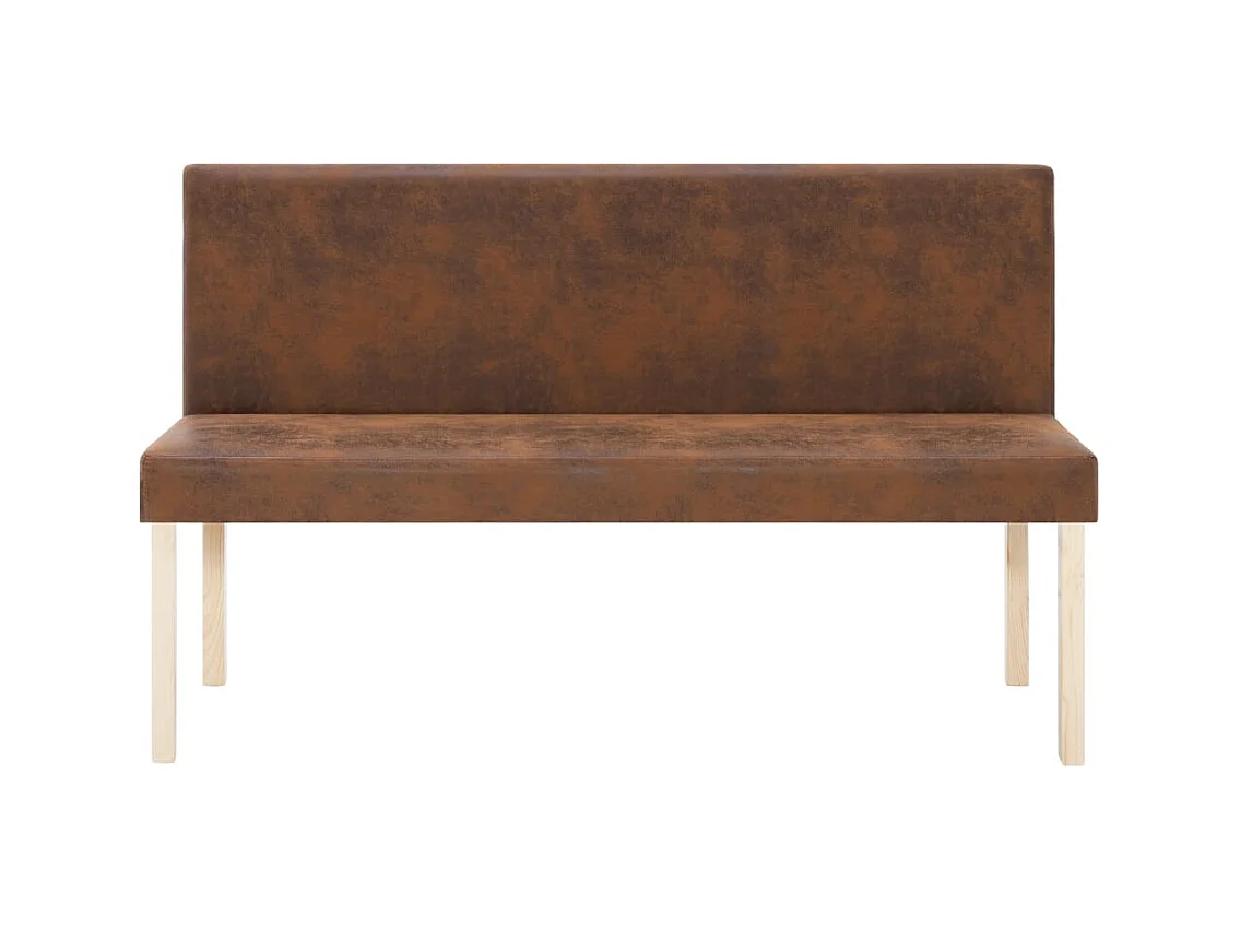 Banc 139,5 cm Marron Similicuir daim