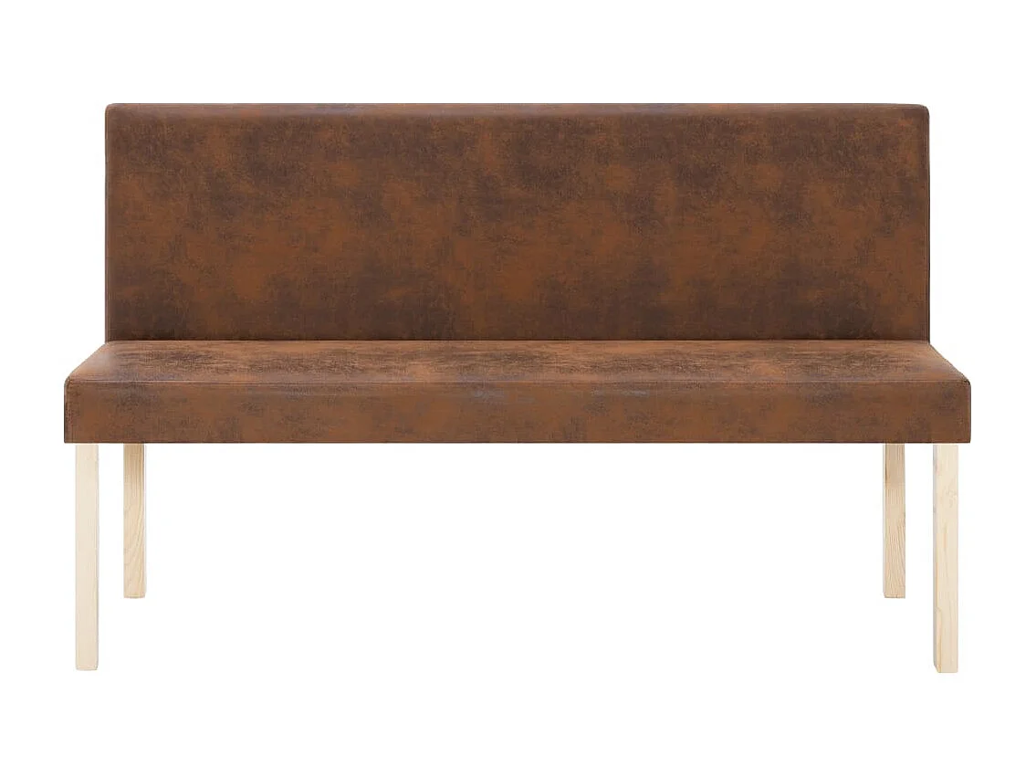 Panca 139,5 cm Marrone Pelle scamosciata sintetica