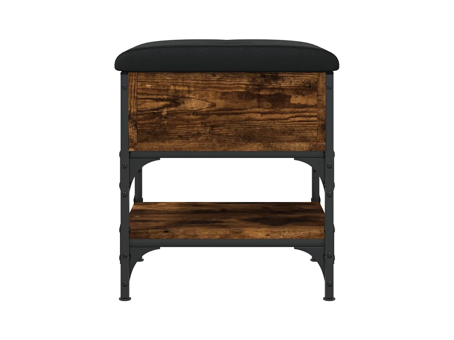 Panca portascarpe in rovere affumicato 42x42x45 cm in legno ingegnerizzato