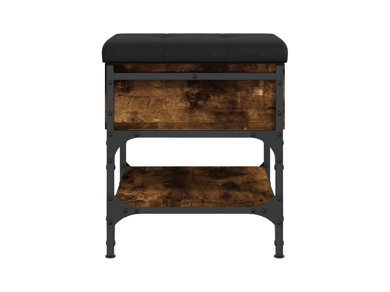 Panca portascarpe in rovere affumicato 42x42x45 cm in legno ingegnerizzato