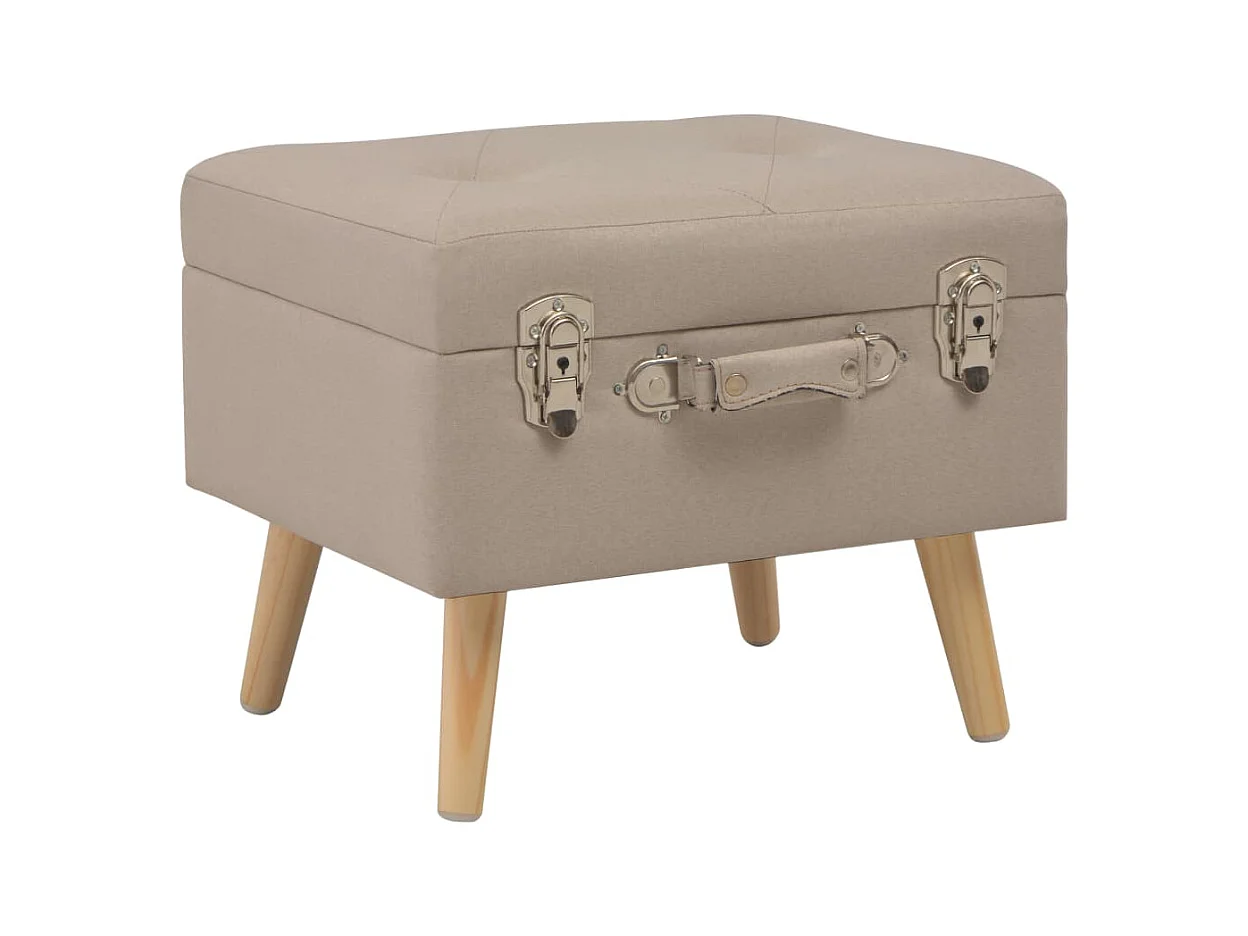 Tabouret de rangement 40 cm Beige Tissu