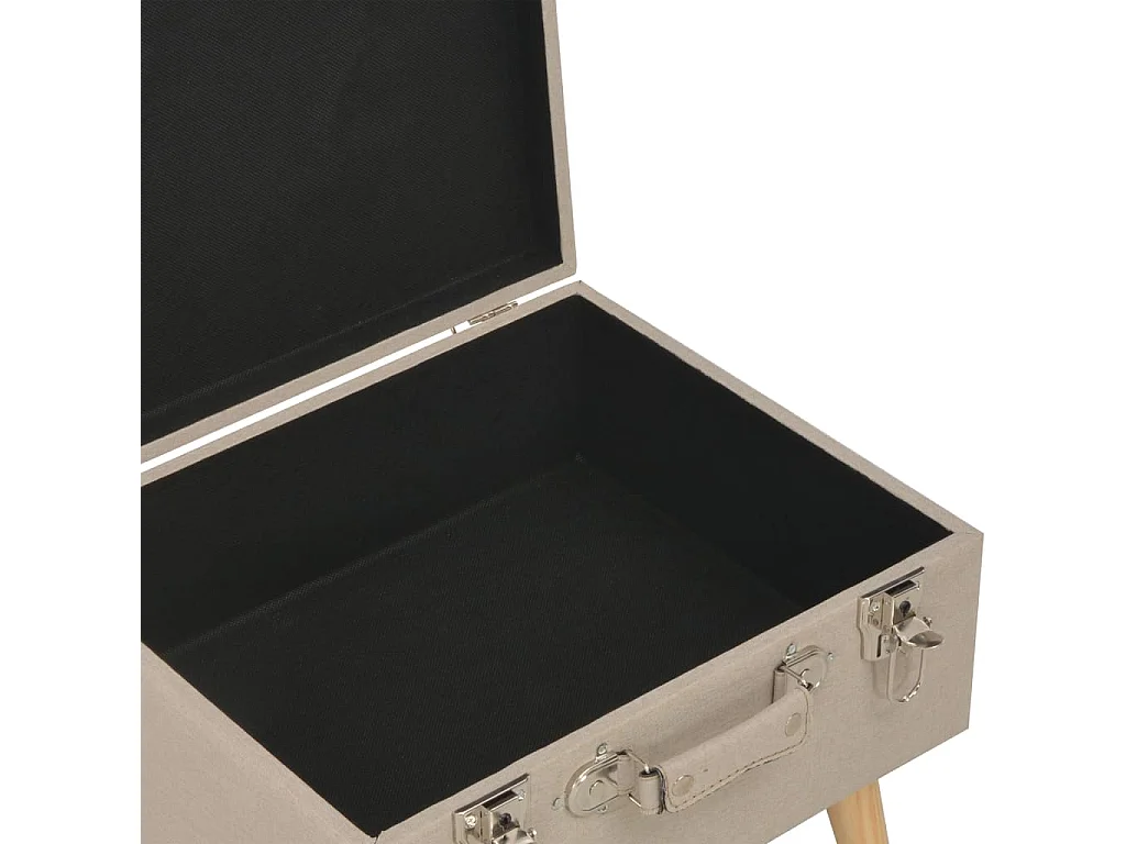 Tabouret de rangement 40 cm Beige Tissu