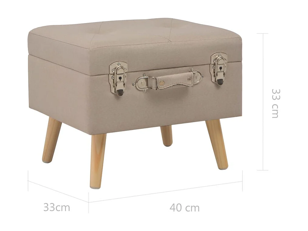 Taburete con almacenaje 40 cm Tela Beige