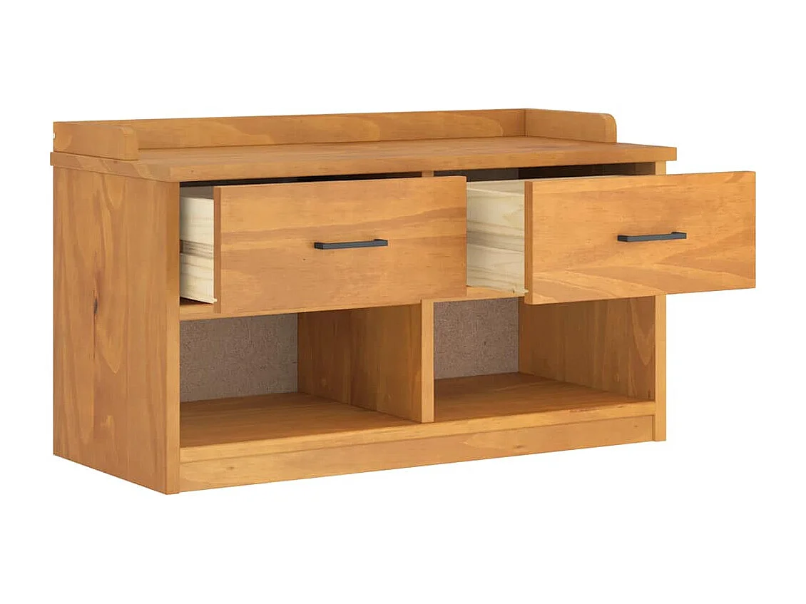 Panca da ingresso SANDNES 87x40x50 cm in legno massello di pino