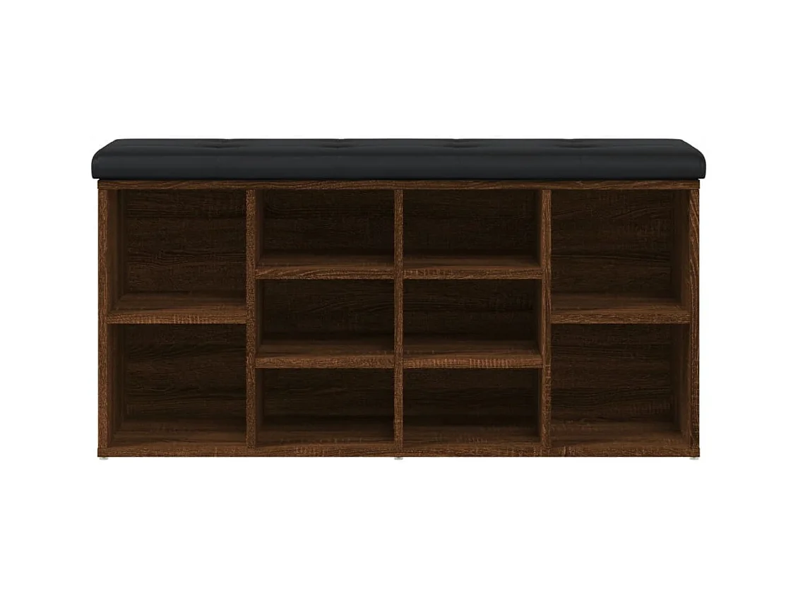 Panca portascarpe in rovere marrone 102x32x50 cm in legno ingegnerizzato