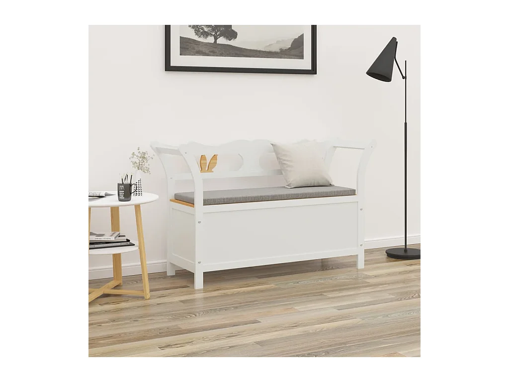Banc Blanc 107x45x75,5 cm Bois de sapin solide
