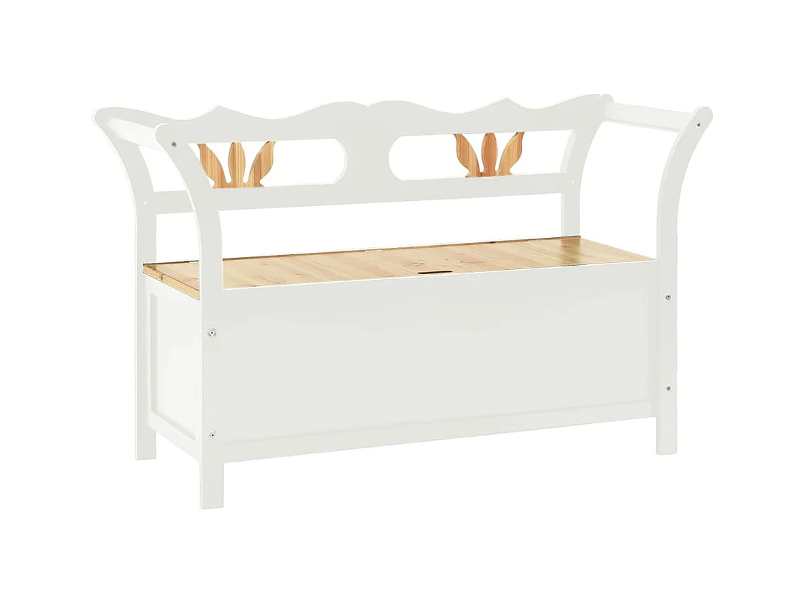 Banc Blanc 107x45x75,5 cm Bois de sapin solide