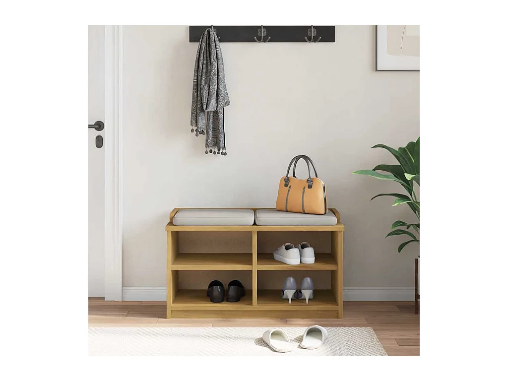 Banc de couloir SANDNES 87x40x50 cm bois de pin massif