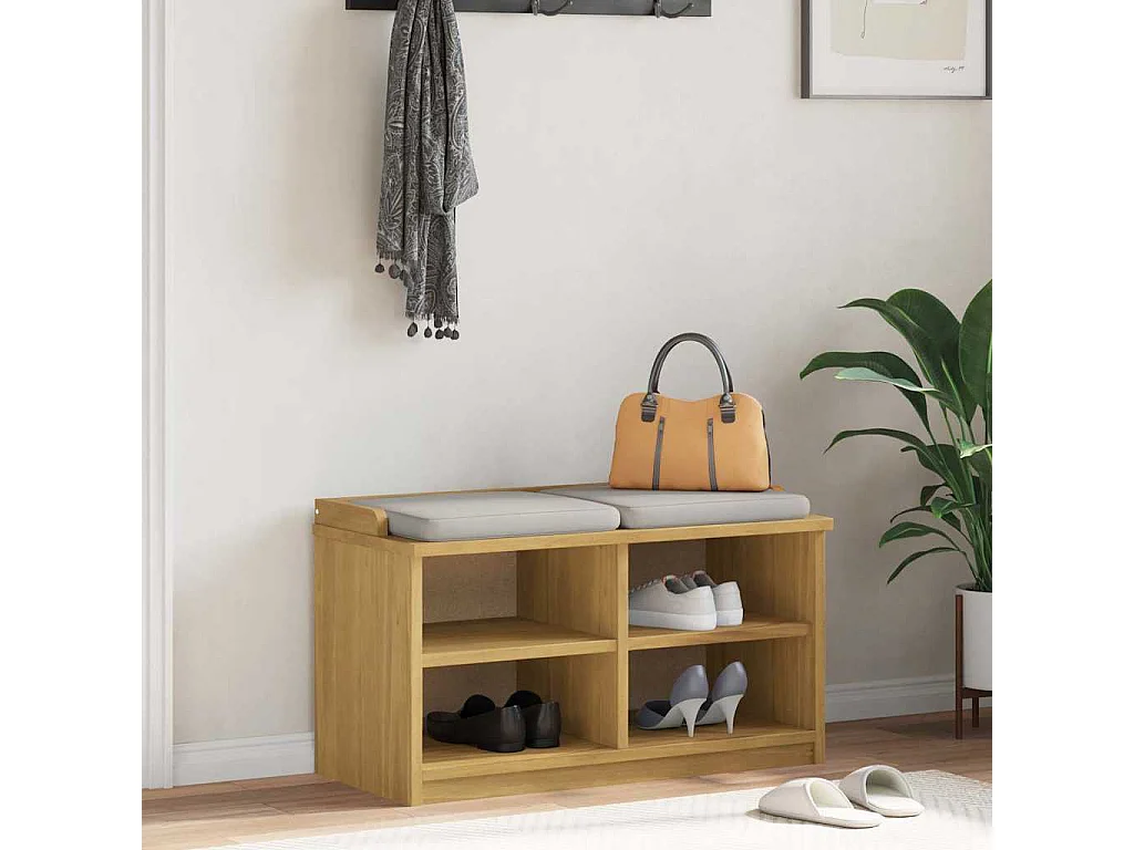 Banc de couloir SANDNES 87x40x50 cm bois de pin massif