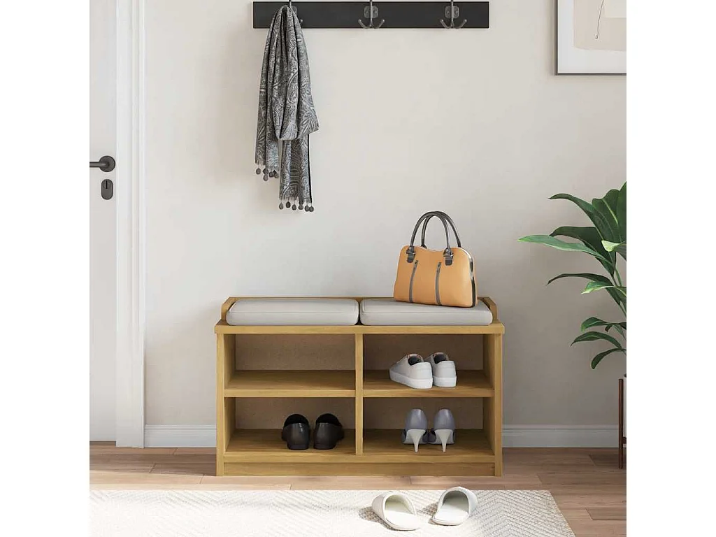 Banc de couloir SANDNES 87x40x50 cm bois de pin massif