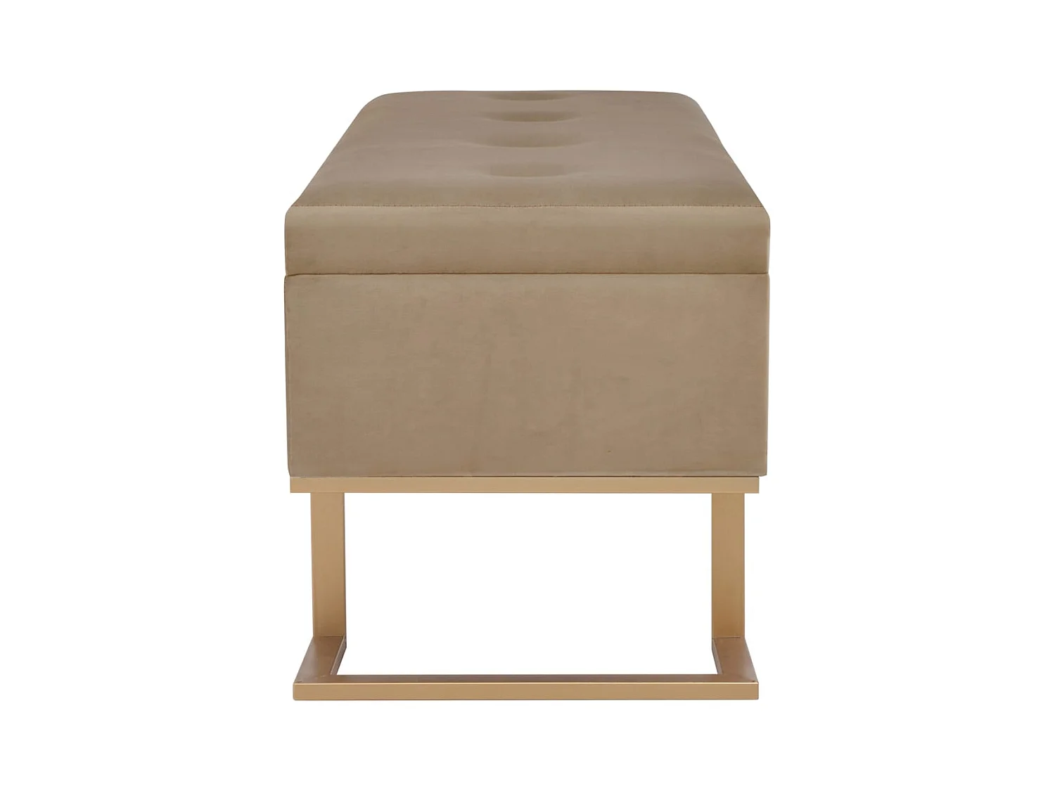 Banc avec compartiment de rangement 105 cm Beige Velours