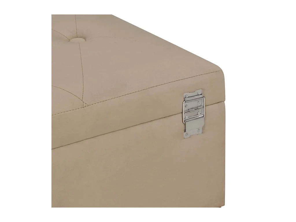 Banc avec compartiment de rangement 105 cm Beige Velours