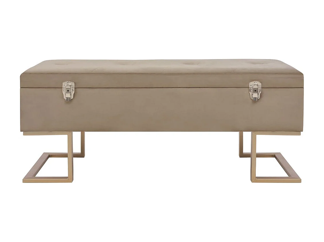 Banco con compartimento de almacenaje 105 cm Terciopelo Beige