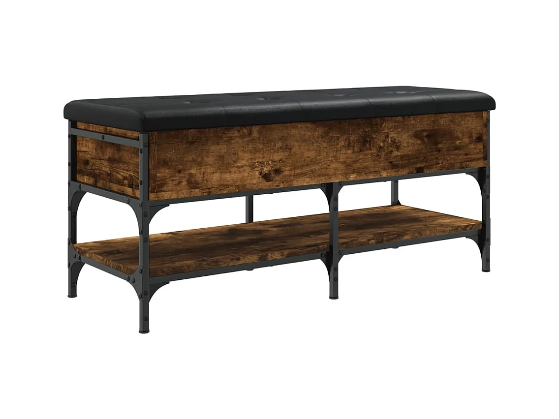 Schuhbank aus geräucherter Eiche 102x42x45 cm Holzwerkstoff