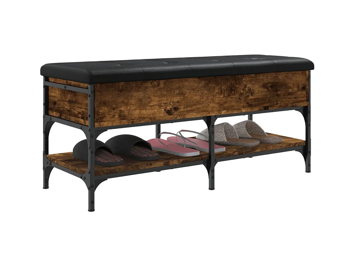 Schuhbank aus geräucherter Eiche 102x42x45 cm Holzwerkstoff