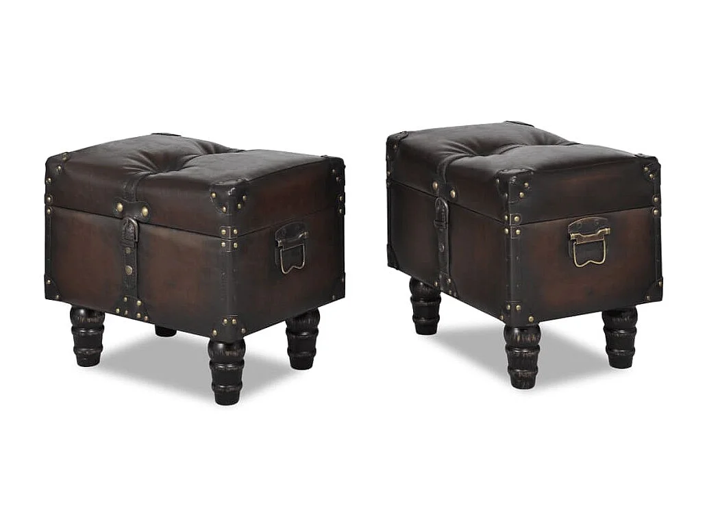 Set di 3 panche contenitore marrone