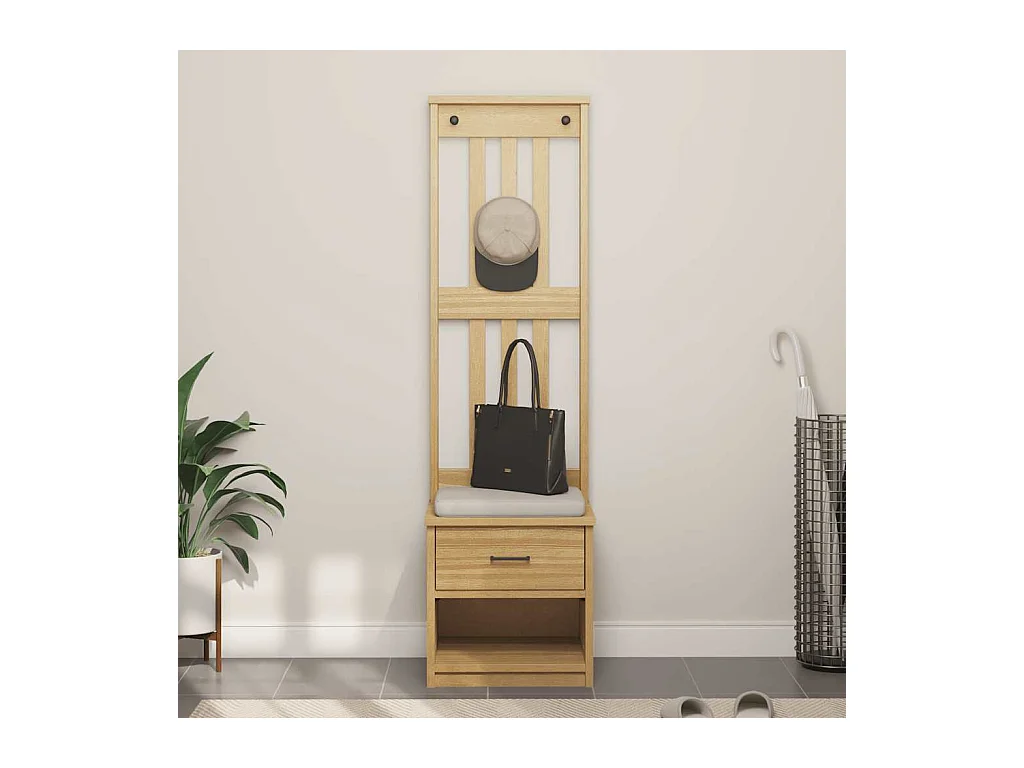 Portemanteau SANDNES 45x40x159,5 cm bois massif pin