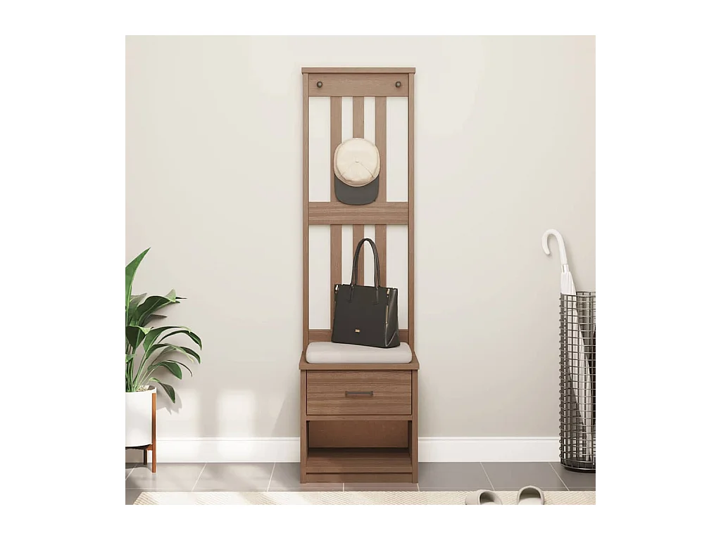 Portemanteau SANDNES 45x40x159,5 cm bois massif pin