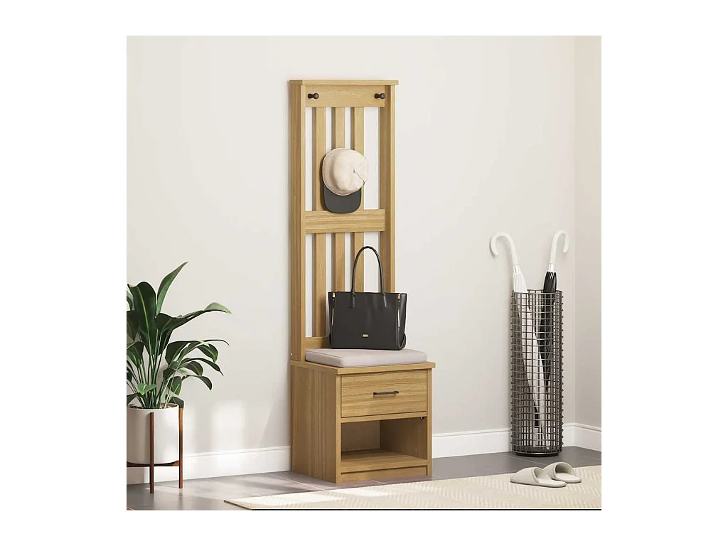 Portemanteau SANDNES 45x40x159,5 cm bois massif pin