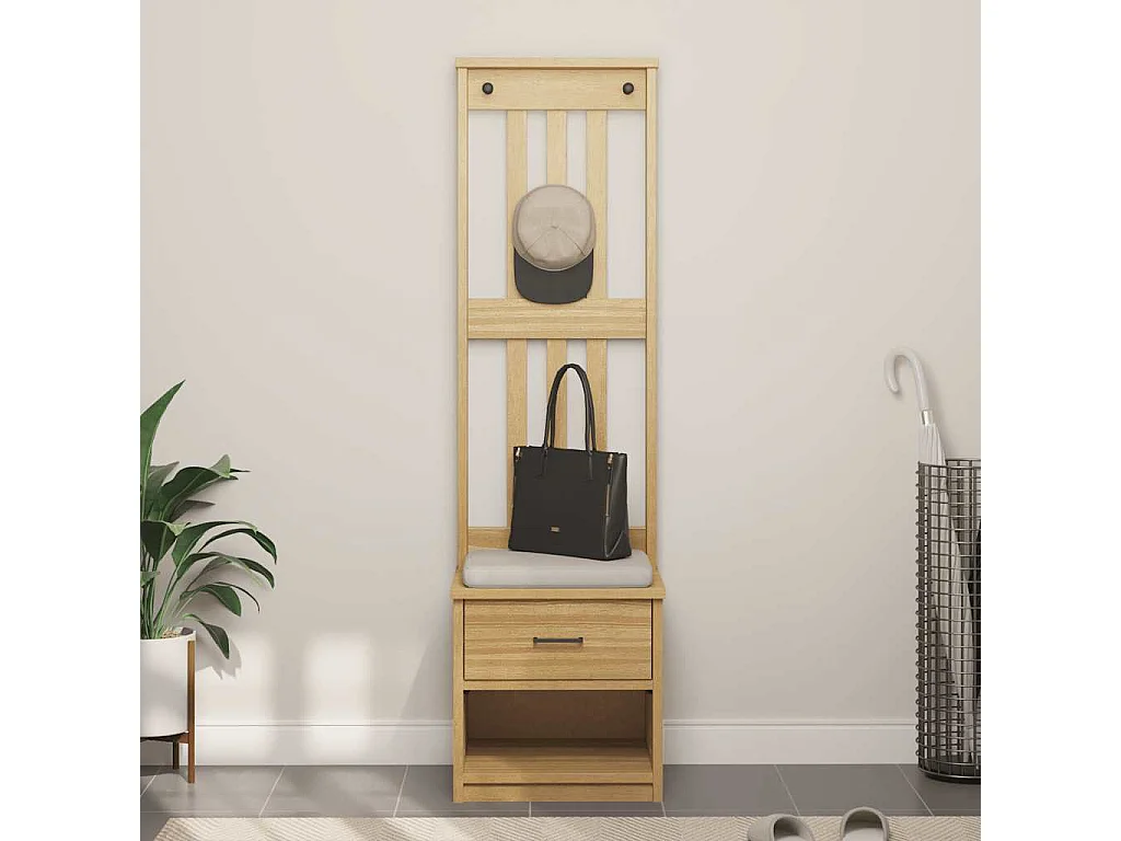 Portemanteau SANDNES 45x40x159,5 cm bois massif pin