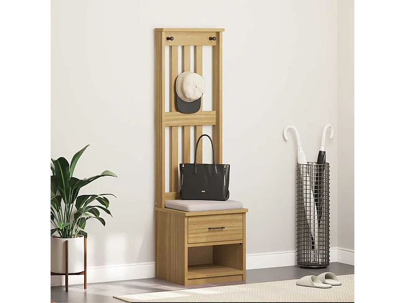 Portemanteau SANDNES 45x40x159,5 cm bois massif pin