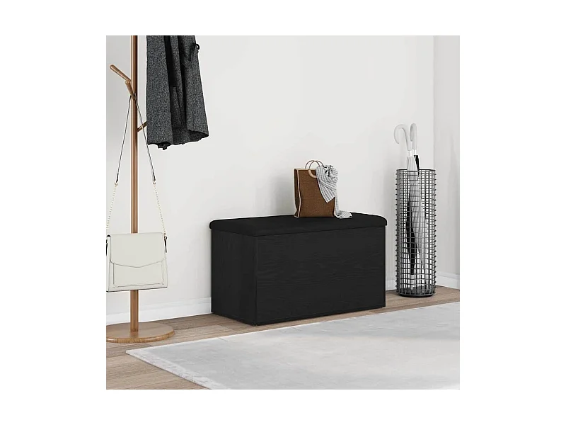 Banc de Rangement Chêne noir 82 x 42 x 45 cm Bois d'ingénierie