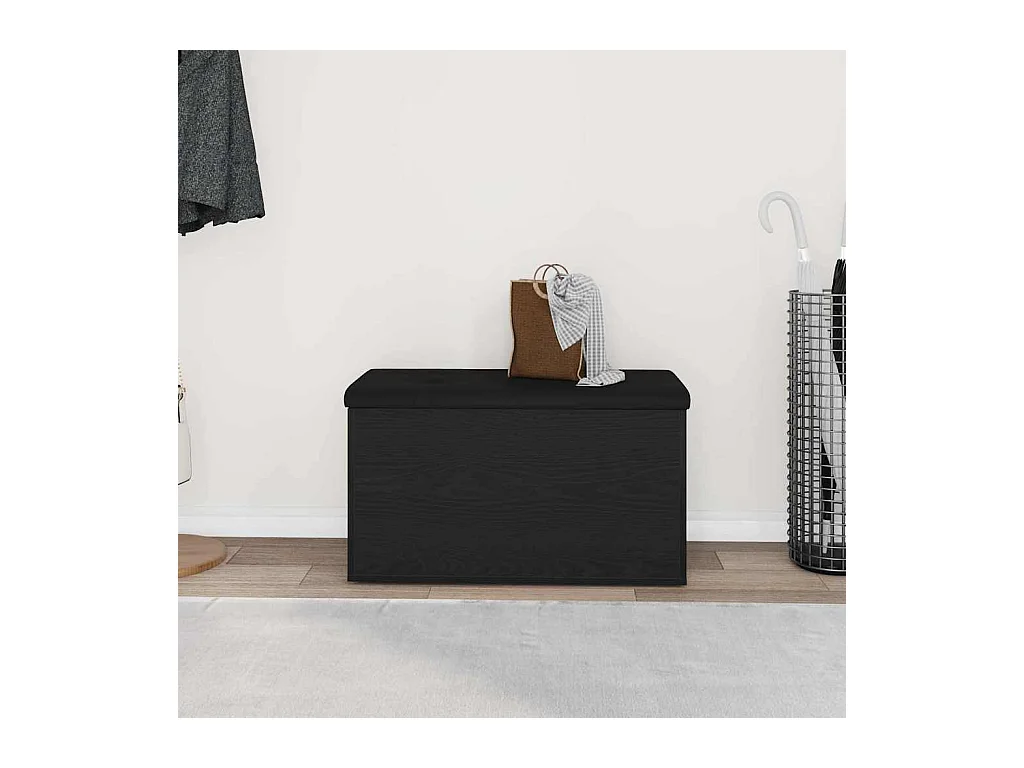 Banc de Rangement Chêne noir 82 x 42 x 45 cm Bois d'ingénierie