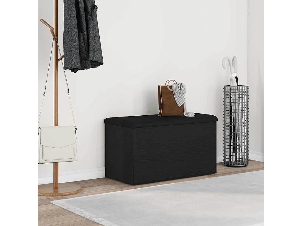 Banc de Rangement Chêne noir 82 x 42 x 45 cm Bois d'ingénierie