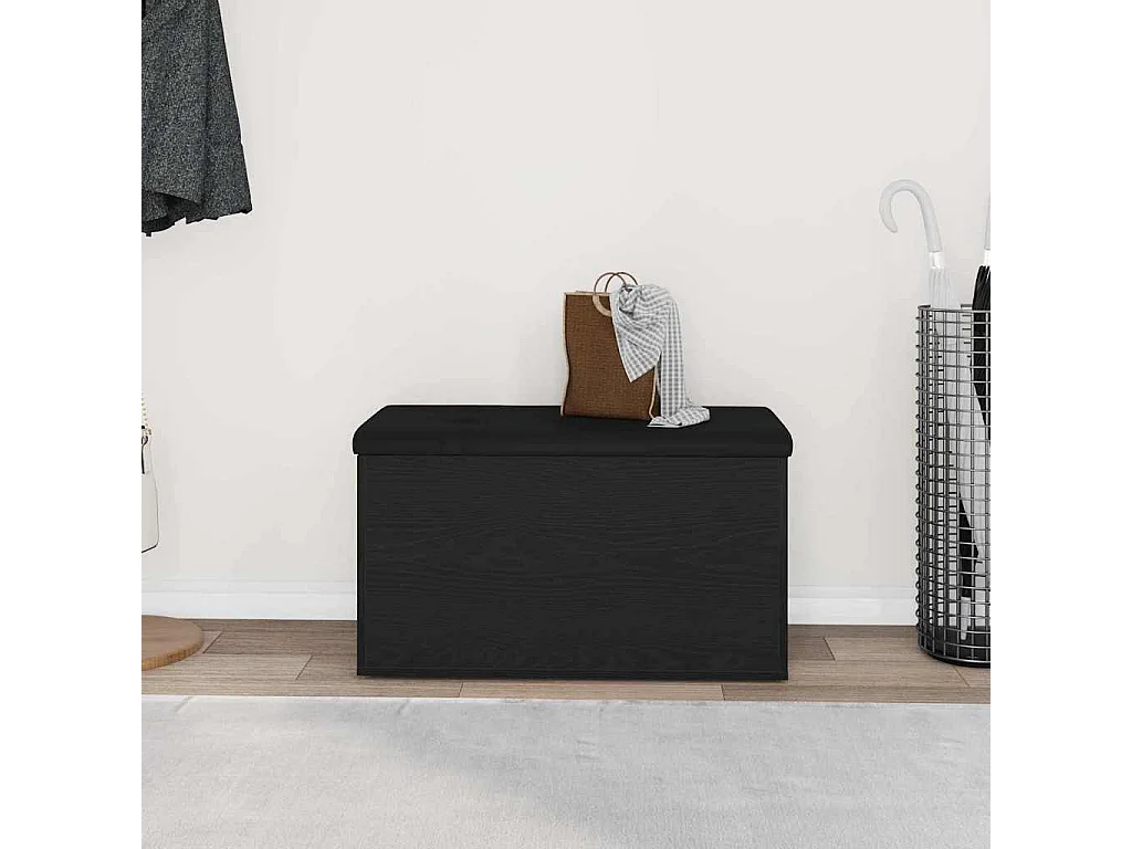 Banc de Rangement Chêne noir 82 x 42 x 45 cm Bois d'ingénierie