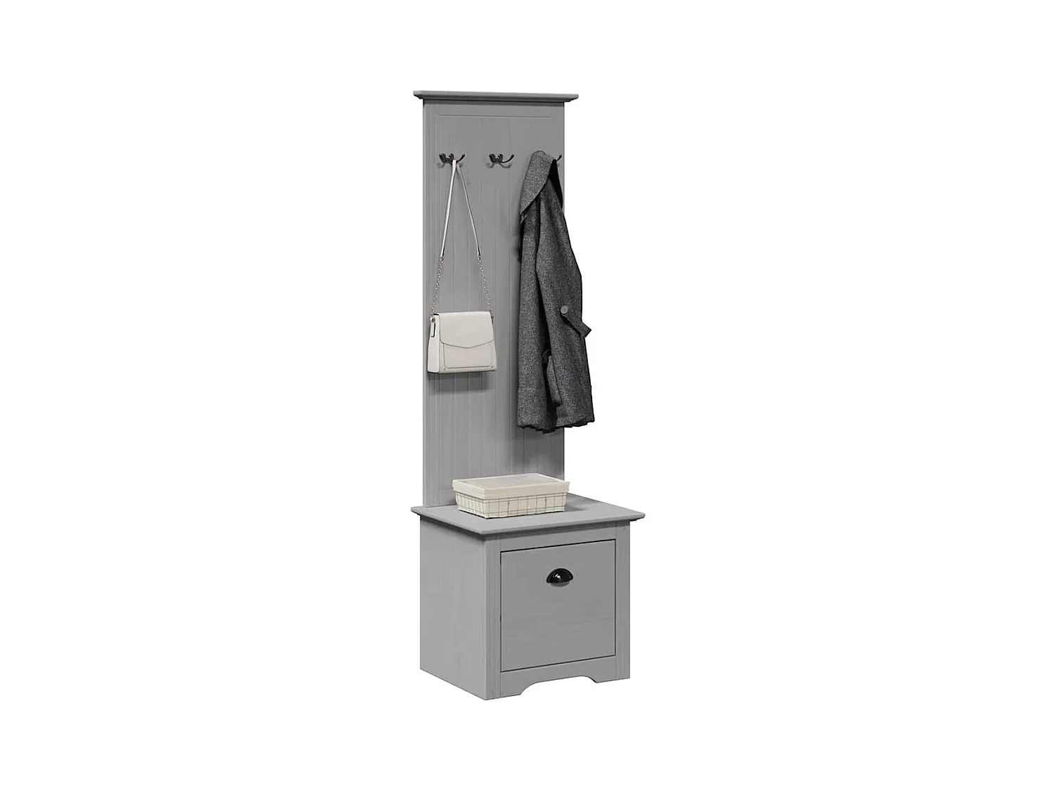 BODO Flurgarderobe mit Haken grau 50x40x157 cm