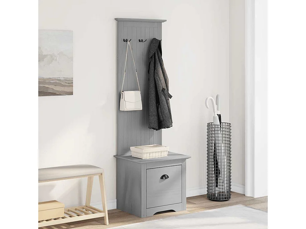 Armadio da ingresso BODO con ganci grigio 50x40x157 cm