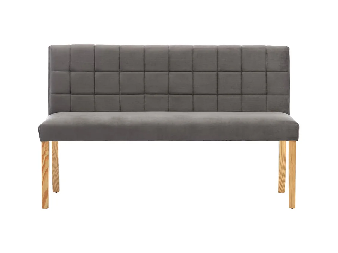 Banco 140 cm Terciopelo Gris